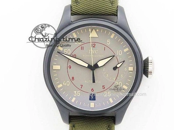 MIROTIME 0218 EasyCare Pilot Chrono IW388001 Real Ceramic ZF 1:1 Best Edition On Black Nylon Strap A 7279